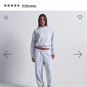 Skims Cozy Gray classic Hoodie and Sweatpants Set